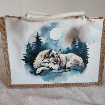 Sac motif loup 